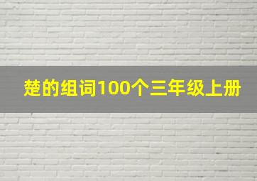 楚的组词100个三年级上册