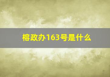 榕政办163号是什么