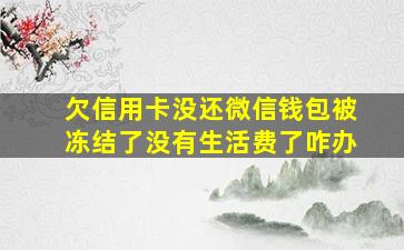 欠信用卡没还微信钱包被冻结了没有生活费了咋办