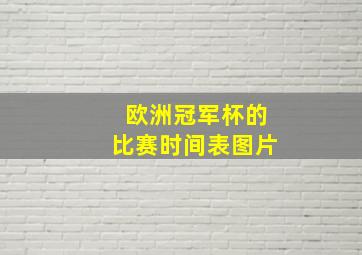 欧洲冠军杯的比赛时间表图片