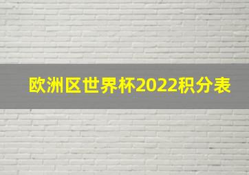 欧洲区世界杯2022积分表