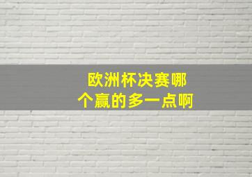 欧洲杯决赛哪个赢的多一点啊