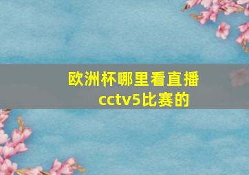 欧洲杯哪里看直播cctv5比赛的