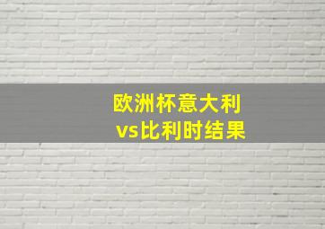 欧洲杯意大利vs比利时结果