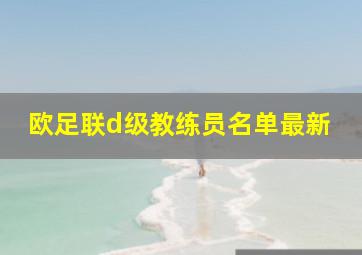 欧足联d级教练员名单最新