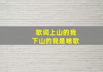 歌词上山的我下山的我是啥歌