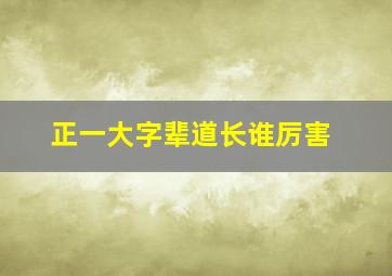 正一大字辈道长谁厉害