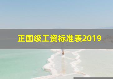 正国级工资标准表2019