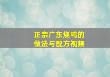 正宗广东烧鸭的做法与配方视频