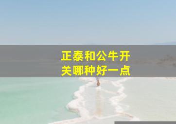 正泰和公牛开关哪种好一点