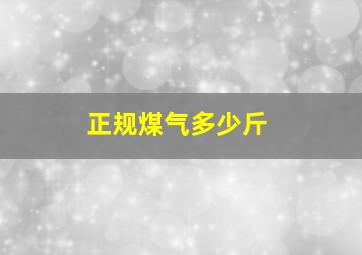 正规煤气多少斤