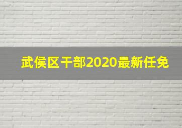 武侯区干部2020最新任免