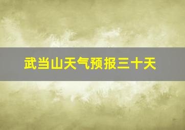 武当山天气预报三十天