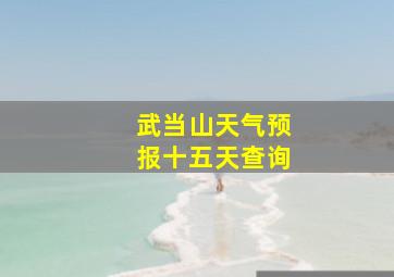 武当山天气预报十五天查询