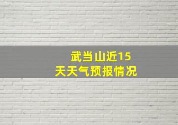 武当山近15天天气预报情况