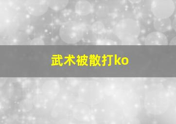 武术被散打ko