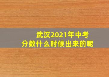 武汉2021年中考分数什么时候出来的呢