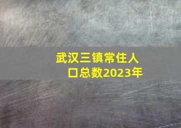 武汉三镇常住人口总数2023年