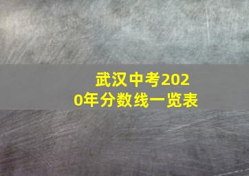 武汉中考2020年分数线一览表