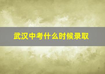 武汉中考什么时候录取