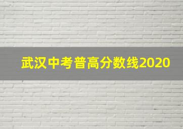 武汉中考普高分数线2020