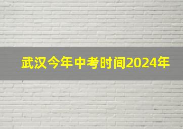 武汉今年中考时间2024年