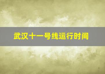 武汉十一号线运行时间