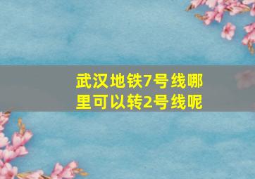 武汉地铁7号线哪里可以转2号线呢