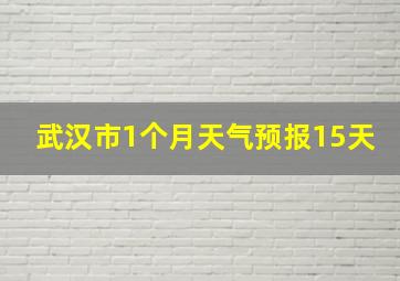 武汉市1个月天气预报15天