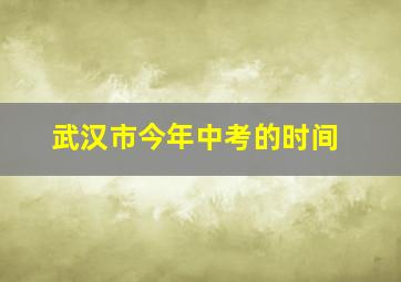 武汉市今年中考的时间