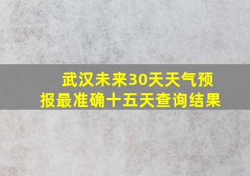 武汉未来30天天气预报最准确十五天查询结果