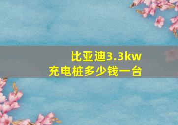 比亚迪3.3kw充电桩多少钱一台