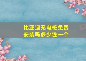 比亚迪充电桩免费安装吗多少钱一个