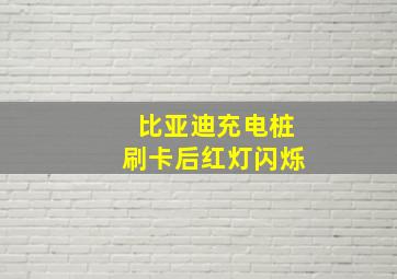 比亚迪充电桩刷卡后红灯闪烁