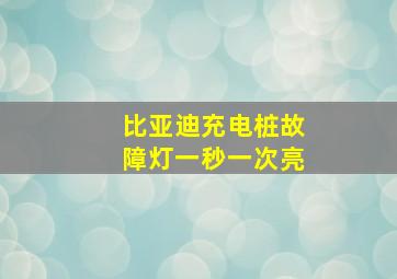 比亚迪充电桩故障灯一秒一次亮