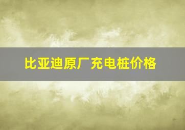 比亚迪原厂充电桩价格