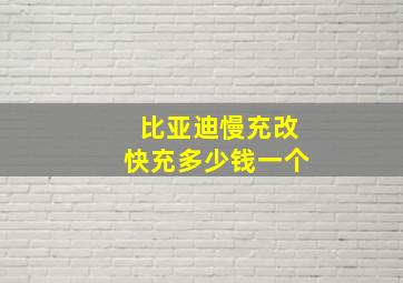 比亚迪慢充改快充多少钱一个