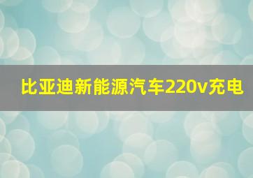 比亚迪新能源汽车220v充电