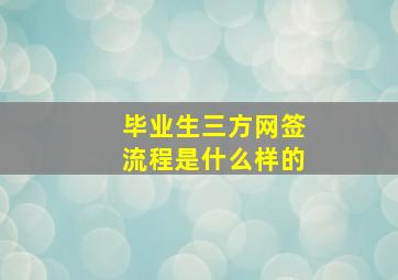 毕业生三方网签流程是什么样的