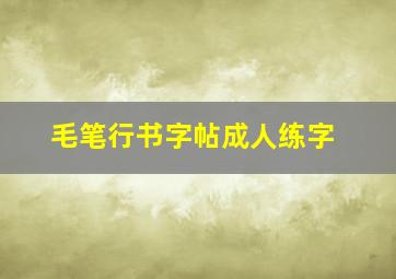 毛笔行书字帖成人练字