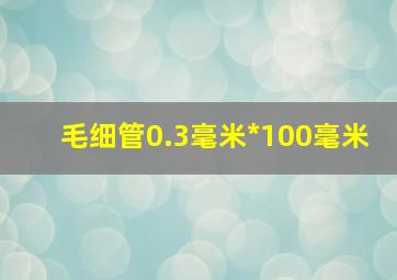 毛细管0.3毫米*100毫米