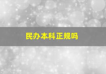 民办本科正规吗