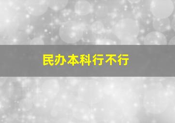 民办本科行不行