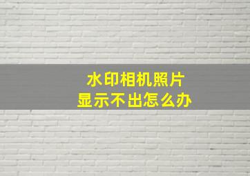 水印相机照片显示不出怎么办