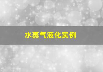 水蒸气液化实例