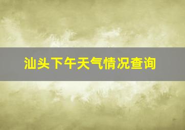 汕头下午天气情况查询