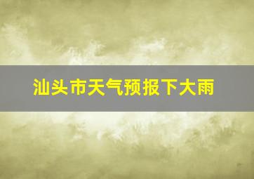 汕头市天气预报下大雨