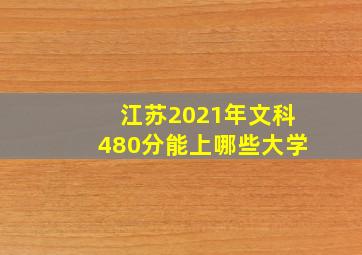 江苏2021年文科480分能上哪些大学