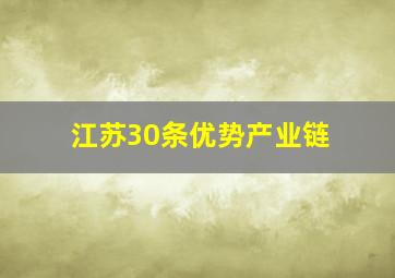 江苏30条优势产业链