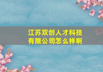 江苏双创人才科技有限公司怎么样啊